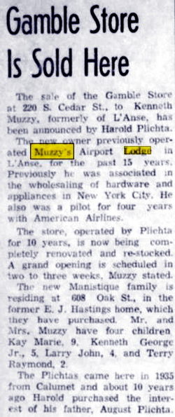 Muzzys Lodge (Muzzys Airport) - Mar 30 1956 Article